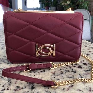 Bebe Abigail Logo Top Crossbody Wine Purse